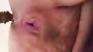 Dirty hairy mature lady pooping