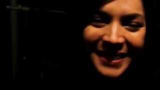 Girl takes a dark ass blast and pisses on the toilet