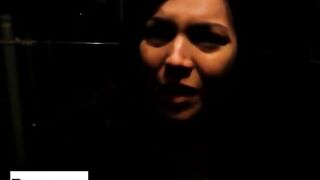 Girl takes a dark ass blast and pisses on the toilet