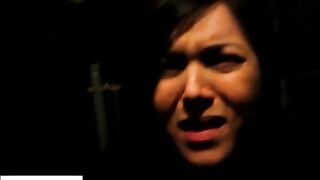 Girl takes a dark ass blast and pisses on the toilet