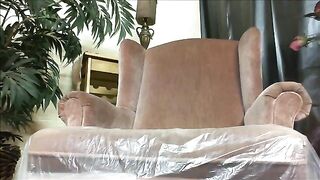 MILF with shaved pussy teasing and pooping