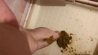Messy shit in the shower