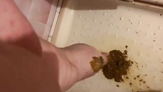 Messy shit in the shower