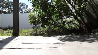 Naughty big booty love poops on the foot path