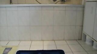 Tattooed hot chick and her booty poops for slave