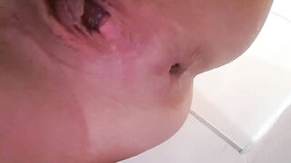 Slutty mature lady poops hard