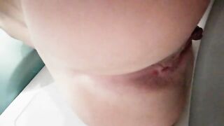 Closeup view of beautiful big pooping ass