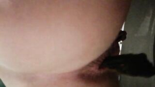 Closeup view of beautiful big pooping ass