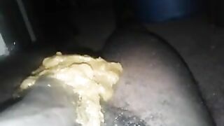 Wife shitting on hubbys fat cock