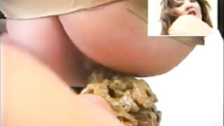 Japanese woman pooping in mouth