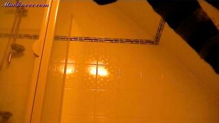 Horny young babe pooping hard load