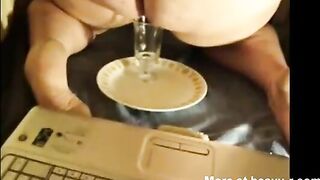 Fat mature bbw lady eating shit and drinking piss