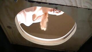 Amateur blonde girl poops