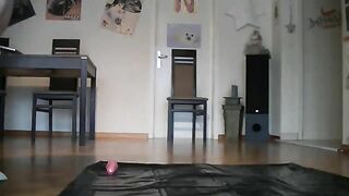 Curvy big booty and busty girl dildo banging her pooping hole