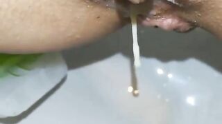 Juicy and creamy poop closeup
