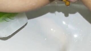 Juicy and creamy poop closeup