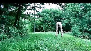 pooping milk in the grass