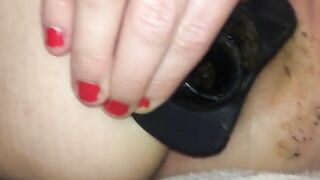 struggling with butt plug to poop