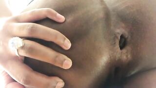 Ebony lady and her teasing pooping asshole