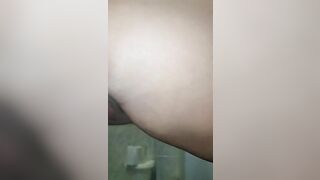 Dirty naked blonde babe poops