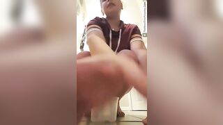 Sexy lovely wife with round ass teasing and pooping