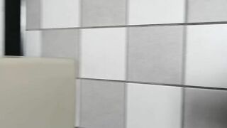 Woman takes a shit in the bathtub