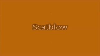 Girl sucks on a huge turd and fucks it with her mouth