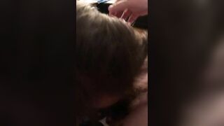 Masked lady sucking poop covered cock