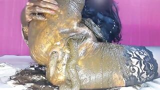 Slutty milf in stockings masturbates solo