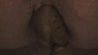 Extreme closeup of asshole pooping