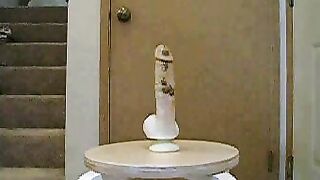 Fucking her big booty with hard dildo