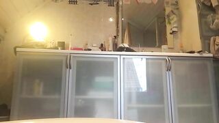 Naughty girl dancing and shitting in the bathroom