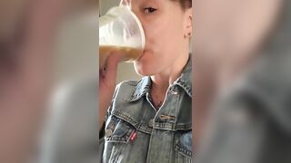 Sweet girl long messy poop