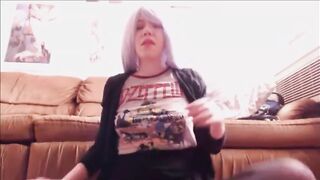 Sexy gal shitting on her pinky panty