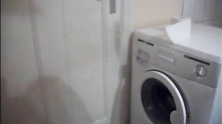 Big butt milf shitting standing pose