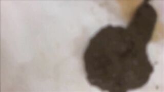 Hot milf is shitting soft load on the floor