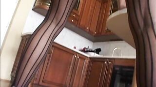 Hot slender milf showing her poop