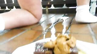 Sticky creamy poop in doggy style