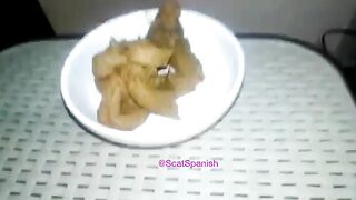 Tasty round pooping chubby ass