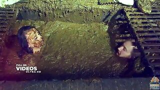 Couple enjoying shit bath