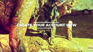 Couple enjoying shit bath