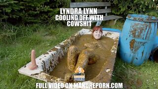 Playing in a bathtub full with cow shit