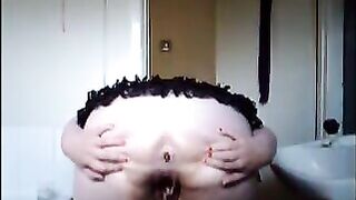 Mature bbw in kinky lingerie shitting smearing