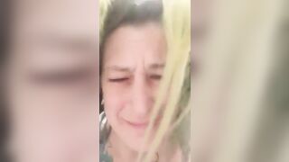 Blonde mature lady pooping