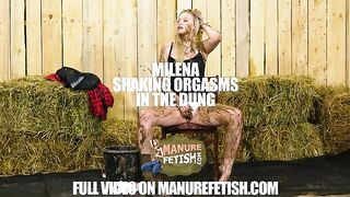 Milena Shaking solo orgasms in the dung