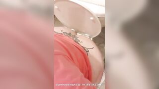 Shy milf toilet poop