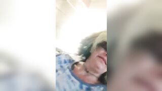 Mature lady poops hard