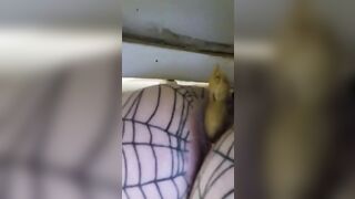 Green hairs milf pooping