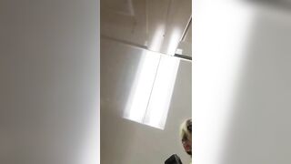 Seductive brunette babe poops