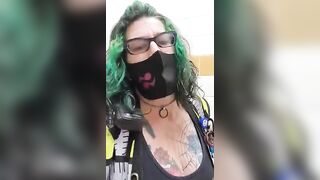 Tattooed punk milf pooping